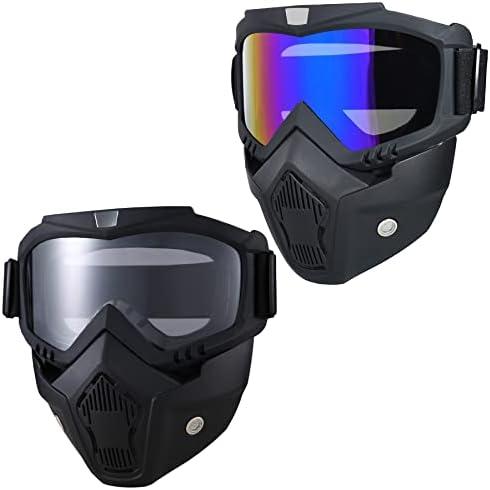 Paintball Mask Anti Fog,Tactical Full Face Mask Ski Mask Goggles Detachable Adjustable,Motorcycle Riding Face Protection