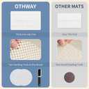 OTHWAY Large Stone Bath Mat, 32"x 20" Diatomaceous Earth Bath Mat for Bathroom Quick Drying Absorbing, Long Non-Slip Diatomite Hard Stone Shower Mat Instant Dry(White Grey)