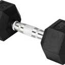 Cast Iron - Chrome Grip Hex Dumbbell - 50 lbs - Single