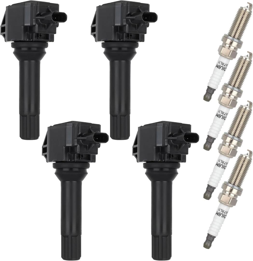 OCPTY 4 ignition coils with 4 iridium Spark Plugs fits 4720106151 4720106140 UF710 for Subaru Forester Impreza Legacy Crosstrek 13 16