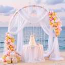 White Tulle Backdrop Curtain Decoration Chiffon Sheer Drapes for Backdrop Fabric for Wedding 5x10FT, 4 Panels