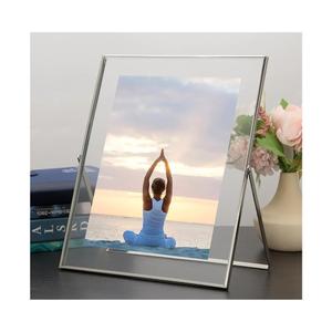 Silver 8x10'' Floating Frame Set of 2, For Photo Sizes ( 4x6'' 5x7'',6x8'' upto 8x10''), Metal Lace Edge Frames for Tabletop/Shelf Photo Frame, Classy Gift Choice for Wedding, Thanksgiving,