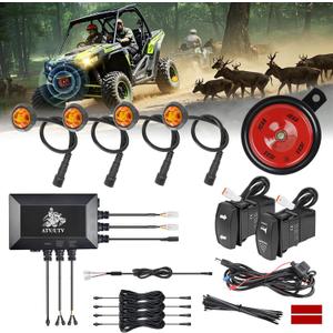 Roykaw UTV Turn Signal Kit with Horn, ATV Street Legal Kit, Blinker Kit for Side by Side, Universal Compatible with Polaris Ranger RZR Sportsman, Can-am, Arctic Cat, Kawasaki, CFMOTO, Pioneer