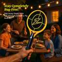 ZAP IT! Rechargeable Electric Fly Swatter Racket - 4,000-Volt Mosquito Zapper with USB Charging and LED Light - Large - Safe 3-Layer Mesh Bug Zapper Racquet for Indoors and Outdoors - Yellow