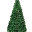 8 ft. Green Unlit Full PVC Hinged Artificial Christmas Tree with Solid Metal Stand