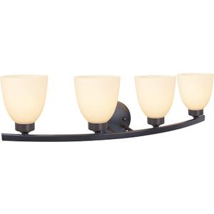 Aspen Creative 62205-2, Four-Light Metal Bathroom Vanity Wall Light Fixture, 28-3/4" Wide, Transitional Design in Oil Rubbed Bronze, 4