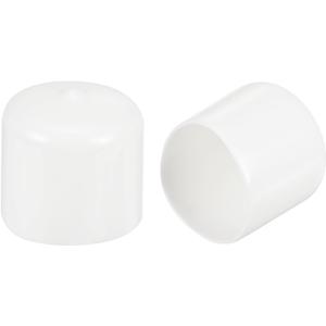 Uxcell 8pcs 35mm(1 3/8") Rubber End Caps, Round Vinyl Plug Insert Plastic End Caps for Tubing, Fence, Pipe Post, Furniture, Railing, White