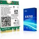 QFly AX210NGW WiFi 6E M.2 2230/NGFF Wireless Card with Bluetooth 5.3, Tri-Band 5374Mbps Network Adapter for Laptop Support Windows 10/11 (64bit)
