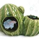 Aquarium Decor Cave Betta Fish Tank Accessories Ornaments Cactus House Hideout for Shrimp Cichlid Hermit Crab, Octopus Hiding Breeding for Tank (Green Cactus)