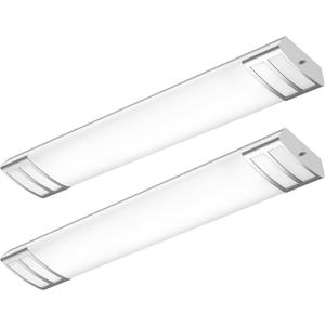 FAITHSAIL 4FT LED Flush Mount Kitchen Light Fixtures 50W 5600lm, 1-10V Dimmable, 4000K, 4 Foot LED Kitchen Lighting Fixtures Ceiling for Craft Room, Laundry, Replacement, 2 Pack