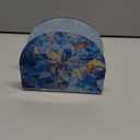 Stained Glass Blue Pattern Napkin Holder for Table Paper Napkins Holder Acrylic Tissue Dispenser Kitchen Dining Room Bathroom Party Car Decor (4.1x4.9x1.97in, NH041)