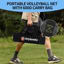 Portable Outdoor Volleyball Net Set for Backyard Beach with Adjustable Poles, Soft PU Volleyball & Pump, Carry Bag and Durable Anti-Sagging Net