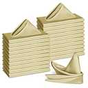 Bailarina 80 Pack Champagne Satin Napkins, 17x17 Inches Wedding Napkins Square Soft Silky Table Napkins Bulk Decorative Elegant Cloth Napkin for Party Decoration, Banquet, Wedding, Graduation