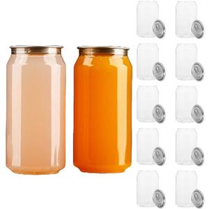 Juice Bottles with Lids, 11Oz Set of 12 Clear Juice Jars with Caps - Reusable Soda Bottles Empty Drink Containers for Juicing, Smoothies, Water, Milk, Kombucha Storage, Wellness Shots and More