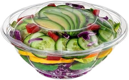 Comfy Package [24 oz. - 50 Count Clear Plastic Salad Bowls with Lids, Disposable Salad Containers for Lunch - Perfect for Takeout, Salads, and Meal Prep