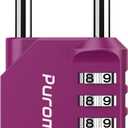 Puroma 1 Pack Combination Lock for Locker 4 Digit Outdoor Waterproof Padlock for School, Gym, Sports, Fence, Toolbox, Gate, Case, Outdoor, Hasp Storage, Cabinets (Red-Violet)