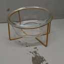 Small Glass Tilted Elevated Cat Dog Bowl Raised Cat Food Water Bowl Dish Pet Comfort Feeding Bowls with Gold Iron Stand
