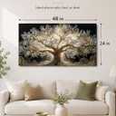 YBARTZQ Black Gold Tree Canvas Wall Art 24x48 Framed Tree of Life Picture