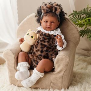 BABESIDE Lifelike Reborn Baby Dolls Miya Black Girl- 20 Inch Soft Body Realistic-Newborn Handmade Real Life Baby Dolls with Clothes and Toy Gift for Kids Age 3+