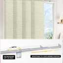 UNISHADES Panel Track Blinds for Sliding Glass Doors, Lattice Greige | Adjustable track fits 45 3/4"–82 5/8" wide with trim-to-height 100% paper fabric for light filtering and privacy.