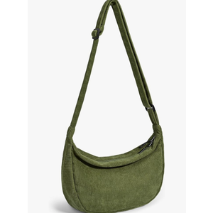 Crossbody Sling Bag for Women Men Trendy, Crescent Bag with Adjustable Strap, 2 Zippers Lightweight