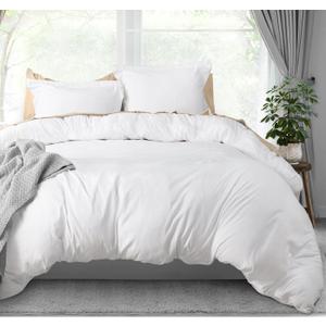 Utopia Bedding Duvet Cover King Size - 3 Piece with Zipper Closure - 1 Comforter Cover 104X90 Inches & 2 Pillow Shams 20 X 36 Inches (White), Comforter Not Included