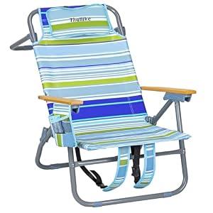 Backpack Beach Chair Wide Seat High Back Folding Camping Chair for Adults 5-Position Recline Supports 400 lbs Portable Chair with Cup Holder Cooler Bag Storage Pouch for Outdoor Lawn Picnic