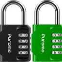 Puroma 2 Pack Combination Lock for Locker 4 Digit Outdoor Waterproof Padlock for School, Gym, Sports, Fence, Toolbox, Gate, Case, Outdoor, Hasp Storage, Cabinets(Green & Black)