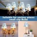 VIHOSE 2 Pcs Small Lamp Shade Sconce Lamp Shade 3 Top x 6'' Bottom x 5'' Slant French Countryside Toile Clip on Lampshade for Wall Sconces Chandelier Pendant Lighting(Crane and Human,Blue and White)