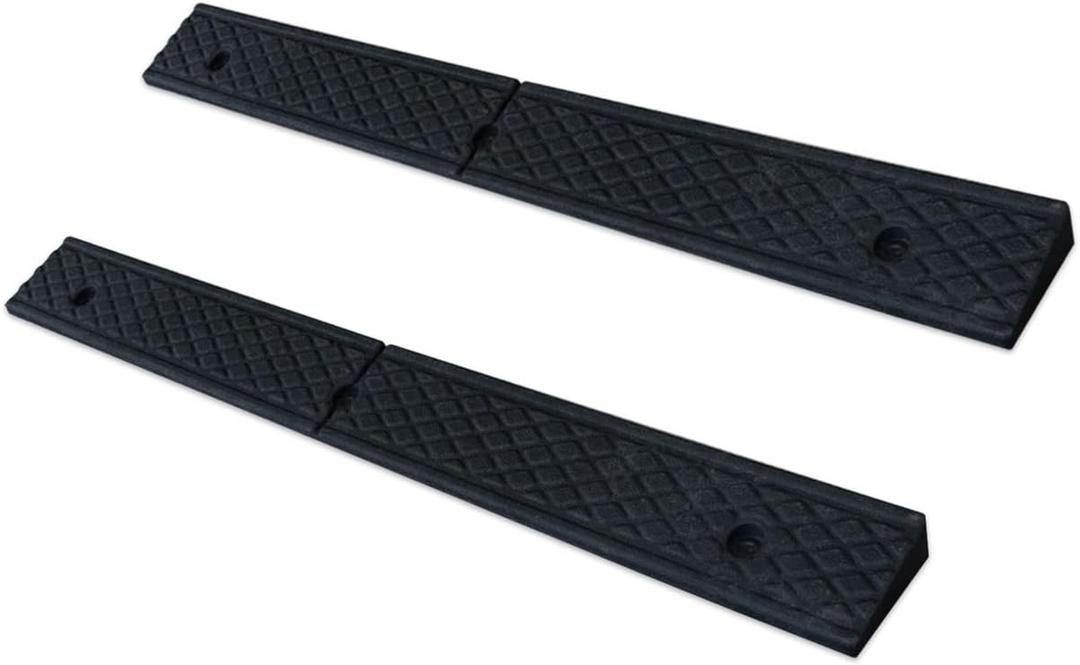 Curb Ramp 1.2" Rise Rubber Curb Ramps for Driveway Curb Ramps for Sidewalks Car Ramps Door Threshold Ramp Shed Ramps for Riding Mower 7000 LB Capacity