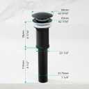 Lefton Rotatable Bathroom Faucet BF2204 with Pop-up Bathroom Sink Drain Stopper Without Overflow D01 (Contemporary, Matte Black)