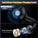 Bone Conduction Headphones Bluetooth 6.0 Earbuds, Open Ear Headphones with Dual Driver Sound, LED Display, IP67 for Sport / running, Dual Device Connection & Low-Latency Game Mode,12 Hours Playtime