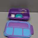 Bento Box for Kids Girls Boys, Bento Box Adult Lunch Box with 4 Compartments, Lunch Containers with Utensils, Sauce Jar, Muffin Liners for School, 40 Oz/5 Cup, Purple (1200ML)