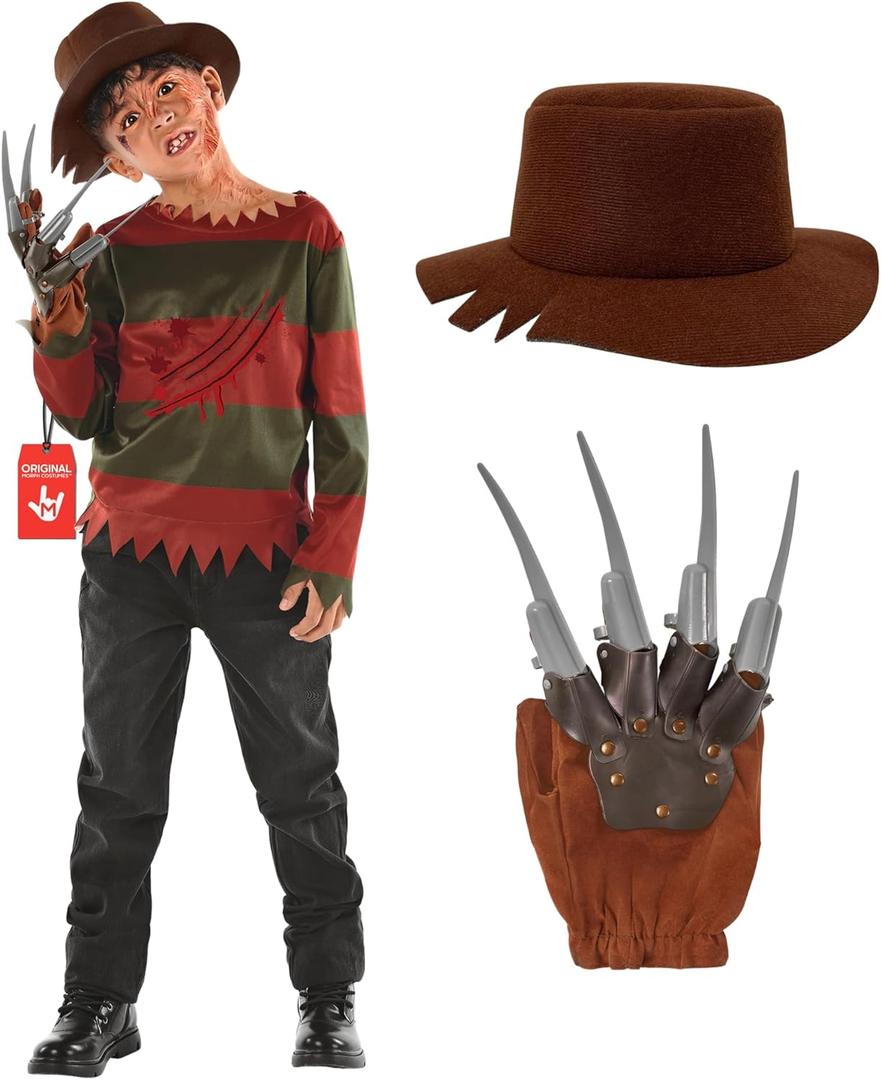 Morph Nightmare Killer Costume Kids, Nightmare Stalker Costume, Horror Movie Costumes Kids, Halloween Costumes For Boys (Large)