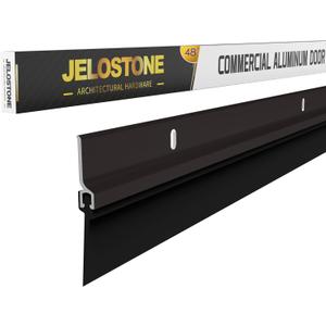 2 Pack - 48'' Commercial Door Bottom Sweep (Dark Bronze Anodized), Heavy Duty Aluminum, Fire Rated, Vinyl Insert, JS-NV307, Ideal for Residential & Commercial Use