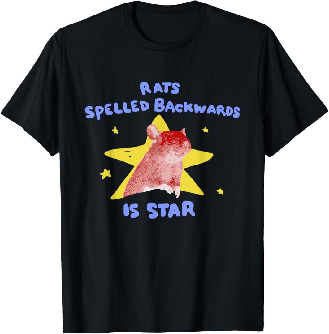 Rats Spelled Backwards is Star Rat Meme Rat Lover Animal T-Shirt