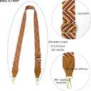 Adjustable Purse Strap with Brown Leather End - 1.5" Wide Handbags, Camera, Guitar, Phone & Crossbody Bag Replacement Shoulder Straps(Gold Hardware)