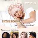 2 x BONNET QUEEN Silk Bonnet for Sleeping Women Satin Bonnet Hair Bonnet Adjustable Reversible Double Layered Sleep Night Cap for Curly Hair Jade and Pink (One Size)