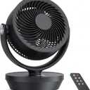 PNTCK Air Circulator Fan for Bedroom, 13" Table Fan with Remote, 90 Oscillating & 120 Tilt, 60ft Strong Airflow, Quiet 25dB Electric Fan with 4 Speeds, 4 Modes & 12H Timer (Black)