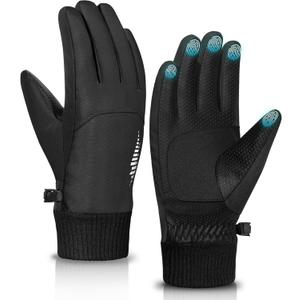rivmount Snow Winter Gloves with Waterproof/Touchscreen/Thermal Warm, Glove for Cold Weather Running, Cycling, Ski, Women Men (XX-Large, Black)