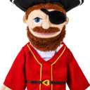 Role Play Hand Puppets Hand Plush Chef Doctor Fireman Pirate Detective Athlete Nurse Worker Hand Puppet Toys Puppets for Kids Storytelling Imaginative Pretend Play Teaching Preschool(Pirate)