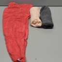 Cotton Hair Wrap Towels for Women, (Pack of 3 - Raspberry, Pink & Grey) Head Towel Cap, Cotton Hair Turban Towel Wrap for Long Curly Anti Frizz Hair, Soft and Absorbent Cotton Hair Towels