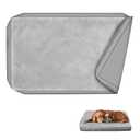 Explore Land Waterproof Dog Bed Cover Machine Washable Fluffy Dog Bed Replacement Cover, 48Lx36Wx4H inch, Gray