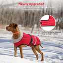 Dog Coat, Warm Dog Winter Coat Reflective Jacket Waterproof Fleece Vest, Pet Jacket Cozy for Cold Weather, Dogs Snowsuit Windproof, Adjustable Buckle for Large Dogs (Red)