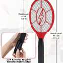 Electric Fly Swatter 2 Pack (Red & Blue), Battery Powered Bug Zapper Racket for Mosquitoes & Flies, Safe Protective Mesh, Indoor & Outdoor Use, Batteries Not Included