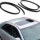WILLBOND 2 Pcs Roof Drip Molding Weatherstrip Compatible with Toyota 2012-2017 75555-06080 75556-06080 75555-06100 75556-06100, Left and Right Side Roof Trim Strip Kit Black PVC Rain Channel Guard Set