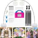 RUBFAC Balloon Arch Kit and Balloon Pump, 10Ft Wide Adjustable Balloon Arch Stand for Floor Frame with Electric Pump Bases Balloon Accessories for Birthday Party Baby Shower Festival Decorations