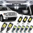 Auto Dynasty 10 Pieces 12V 5500K Interior Car Dome Map Cargo License Plate LED Light Bulbs Kit Compatible with Ford F-150 2009-2014, Pure White