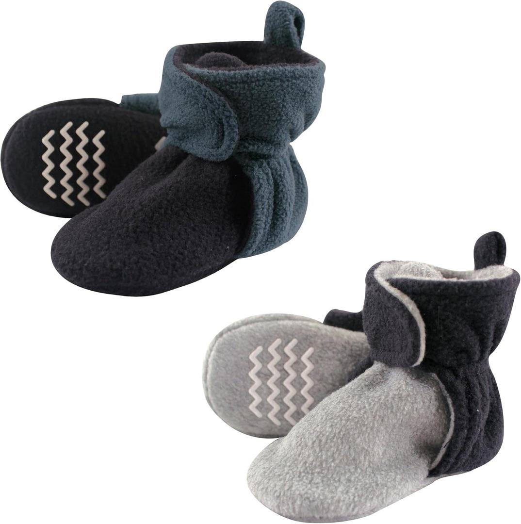 Hudson Baby Unisex-Baby Cozy Fleece BootiesSlipper Sock (18-24 Months Toddler, Blue Gray)