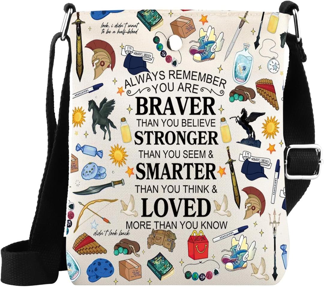 WSNANG Camp Half Blood Canvas Tote Bag Greek Mythology Fans Reusable Shopping Bag Pegasus Zeus Gift
